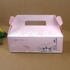 손잡이를 가진 분홍색 서류상 케이크 포장 상자를 접혀서, 케이크 상자를 주문 설계하십시오