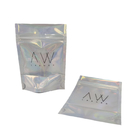 맞춤형 홀로그래픽 알루미늄 필름 맑은 앞 지퍼 Mylar 가방 냄새 방지 재봉식 플라스틱 포장 가방