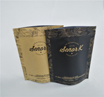 Dry Food Coffee Brown Kraft Paper Stand Up Pouch Gravure Printed