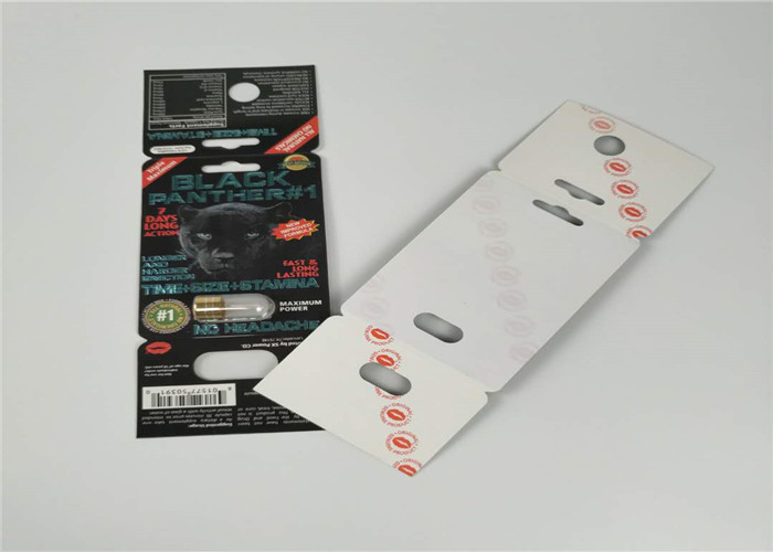 PP 애완 동물 물자 플라스틱 물집 금 코뿔소 콘테이너 탄알을 가진 포장 서류상 성 알약 카드
