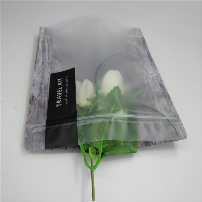 플라스틱 Zip 자물쇠 바닥 구 화장품 포장은 명확한 정면을 가진 Mylar 주머니를 위로 서 있습니다