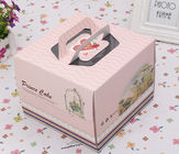 다채로운 정연한 케이크 포장 상자/콘테이너를을 가진 손잡이 인쇄해서 절단 죽으십시오