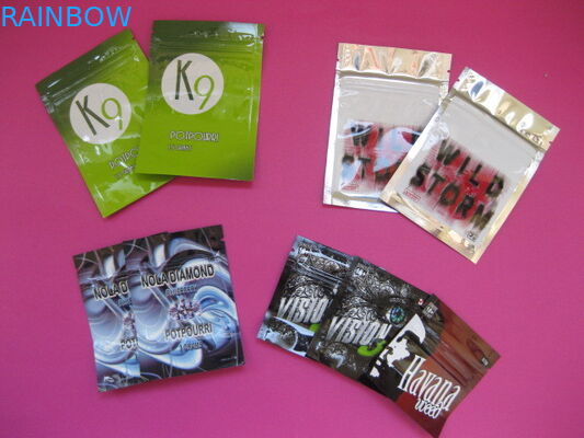 Zip 자물쇠를 가진 OEM에 의하여 주문을 받아서 만들어지는 초본 향 포장 부대