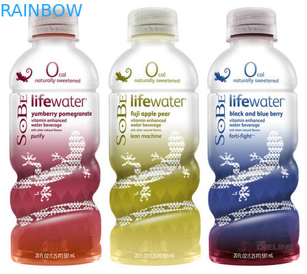 과일 주스를 위한 CMRK/Pantone 인쇄가 PVC 수축 소매에 의하여 레테르를 붙입니다