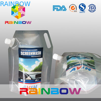 투명한 3L 물 증거 또는 인쇄는 주둥이 주머니 액체 병 부대를 위로 서 있습니다