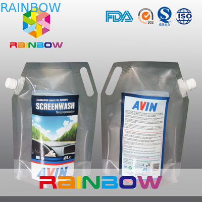 투명한 3L 물 증거 또는 인쇄는 주둥이 주머니 액체 병 부대를 위로 서 있습니다