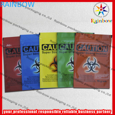 밀봉되는 3 측에 튼튼한 초본 향 Zip 비닐 봉투