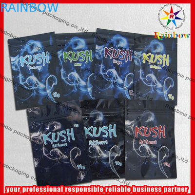 Kush 알루미늄 호일 Zip 비닐 봉투, 초본 향 다채로운 지퍼 부대