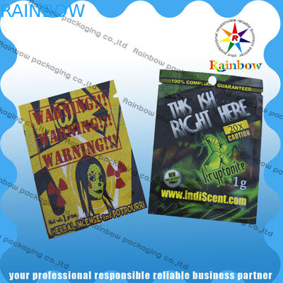열 - 물개 플라스틱 초본 Incens 부대, 알루미늄 호일 부대 Ziplock
