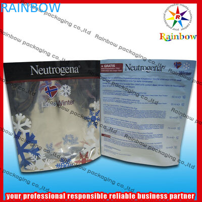 포일은 진주 분말을 위한 Ziplock로 재생된 화장용 포장 부대를 위로 서 있습니다