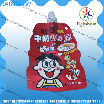 플라스틱 우유를 위해 생물 분해성 주둥이 주머니 포장을 위로 서 있으십시오