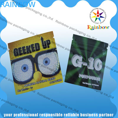 Down2earth/위로 Geeked/Diablo 금 방습 초본 향 Zip 비닐 봉투