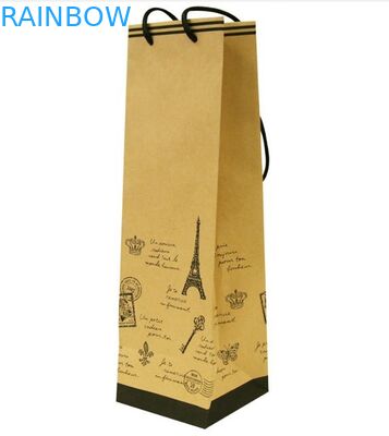 포도주와 선물을 위한 손잡이를 가진 주문을 받아서 만들어진 광택지 포장 부대