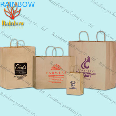 Reycled 수공지 쇼핑 백 주문 사치품에 의하여 인쇄되는 민감한