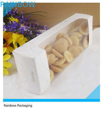 투명한 창으로 재생되는 공상 케이크 서류상 포장 상자