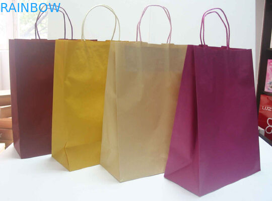 포장 자주색/황색/유행 로고에 Eco 친절한 갈색 포장지 부대