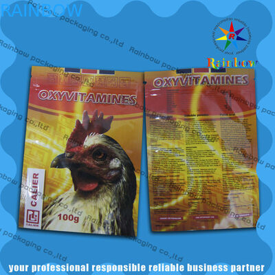 개/고양이/가축/닭을 위한 옆 삼각천을 가진 원색 인쇄 애완 동물 먹이 주머니