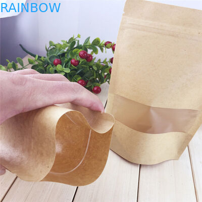 명확한 창에 의하여 주문을 받아서 만들어지는 종이 봉지, 지퍼 브라운 종이 봉지