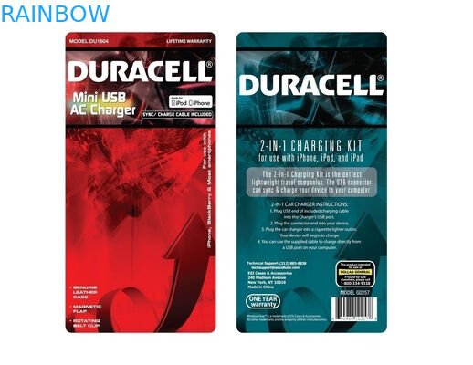 인쇄되는 로고로 포장해 USB 충전기를 위한 Eco 친절한 빨간 물집 카드 패킹