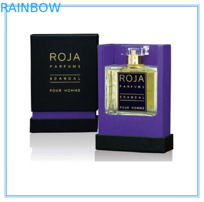 바닥에 재상할 수 있는 아트지 자주색 향수 포장 상자