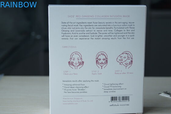 Sade 분홍색 종이 인삼 교원질 화장품 가면을 위한 포장 상자 백색 카드