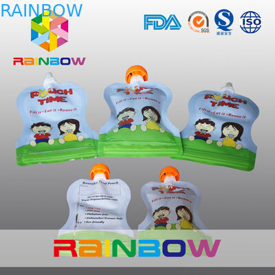 은빛 충분히 손잡이/Lable로 인쇄된 위로 내뿜어진 주머니를 서 있으십시오