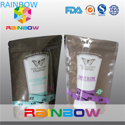 적당한 설탕/식품 포장을 위한 지퍼를 가진 포일 주머니를 위로 서 있으십시오