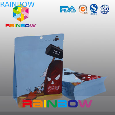 지플락에게 음식 급료 다시 봉하기 포장하는 사진 요판에 의하여 인쇄되는 편평한 바닥 플라스틱 주머니