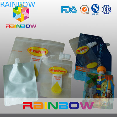 알루미늄 호일은 세탁제 포장을 위한 손 구멍을 가진 주둥이 주머니를 위로 서 있습니다