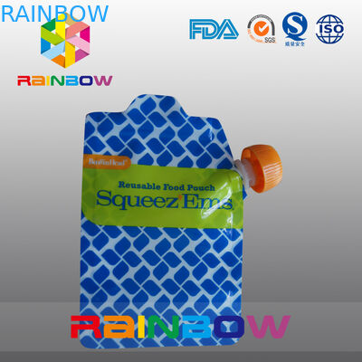 유아식을 위한 지퍼를 가진 박판으로 만들어진 층 물자에 의하여 재생되는 액체 주둥이 부대