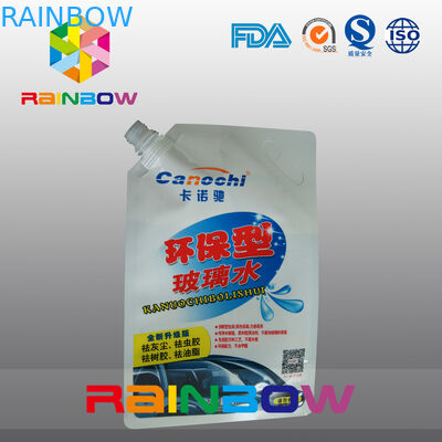 바람막이 유리 세탁기 액체를 위한 구멍으로 포장하는 박판으로 만들어진 층 주둥이 주머니
