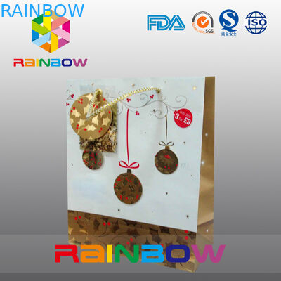 선물을 위한 졸라매는 끈을 가진 사치품에 의하여 인쇄되는 편평한 바닥 주문을 받아서 만들어진 종이 봉지