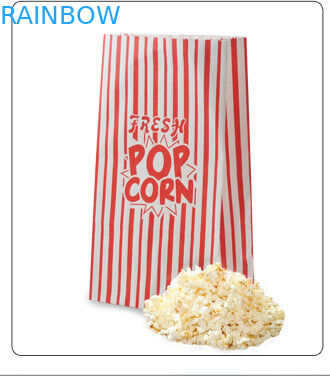 식사를 위해 열려있는 주문을 받아서 만들어진 편평한 바닥 브라운 Kraft 종이 봉지 정상