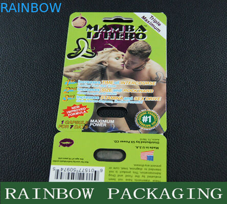 남성들의 향상을 위해 패키징하는 기포 카드를 패키징하는 블랙 맴바 성 피임약