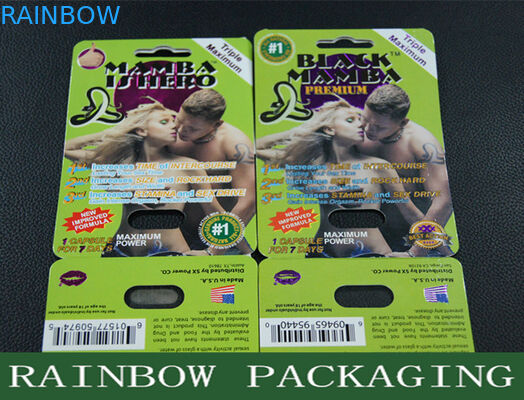 남성들의 향상을 위해 패키징하는 기포 카드를 패키징하는 블랙 맴바 성 피임약