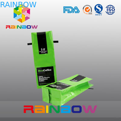 광택 있는 옆 삼각천 차 포장 부대 알루미늄 호일, 녹색 주석 동점 커피 주머니