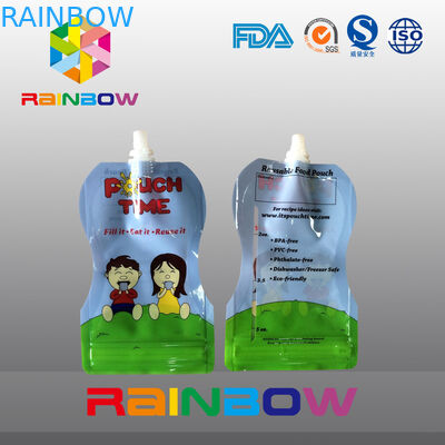 자유로운 유형은 5개 Oz 지퍼 Reclosbale를 가진 Babay 음식을 위해 포장하는 주머니를 위로 서 있습니다