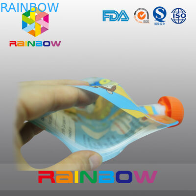 다채롭게 인쇄하는 주스/음료를 위해 포장하는 주둥이 주머니의 둘레에 지퍼로 잠그어