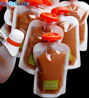 음식 급료를 위로 서 있습니다 유아식을 위한 주둥이를 가진 주머니를 주문 설계하십시오