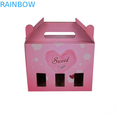 포장하는 자동 닫히는 선물 종이상자, 창을 가진 물결 모양 두꺼운 종이 상자