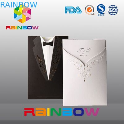 생생한 인쇄를 가진 Wedding 안내장 카드를 위한 호화스러운 주문을 받아서 만들어진 종이 봉지