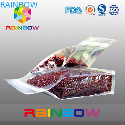 플라스틱 투명한 밑바닥 삼각천 지플락 콩/식품 포장은 자루에 넣습니다