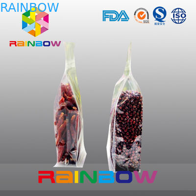 플라스틱 투명한 밑바닥 삼각천 지플락 콩/식품 포장은 자루에 넣습니다