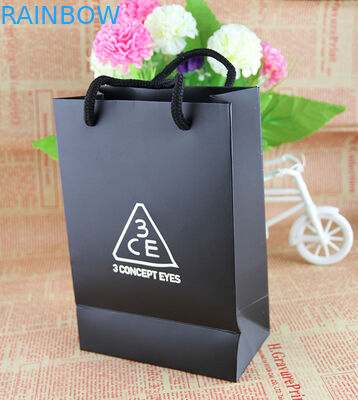 면 손잡이 차 포장 부대를 가진 Kraft 주문 설계되는 녹색 종이 봉지