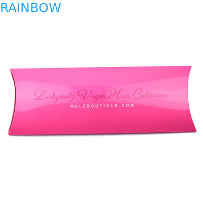 베개 모양에 있는 주문을 받아서 만들어진 크기 그리고 로고를 가진 자주색 빨간 머리 연장 종이상자