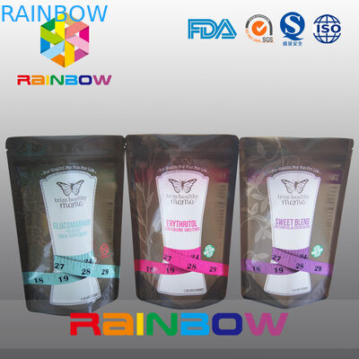 플라스틱 지플락 밑바닥 삼각천은 설탕/사탕/향미료 포장을 위해 자루에 넣습니다