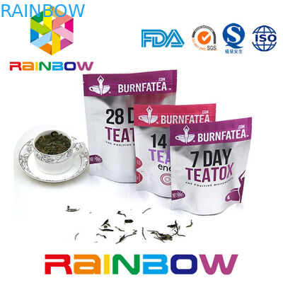 생물 분해성 차 주머니 Mylar Ziplock에 의하여 박판으로 만들어진 차 패킹 부대를 위로 서 있으십시오