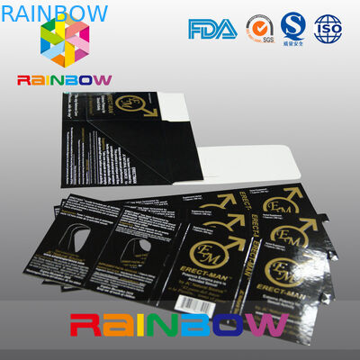 카드에 의하여 주문을 받아서 만들어지는 디자인을 가진 효력 100% ERECT-MEN 성 환약 포장 종이상자