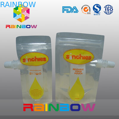 액체 주스 주머니, 지퍼 음료 주머니 사진 요판 인쇄를 위로 서 있으십시오