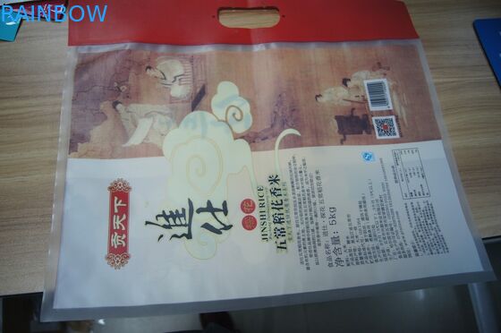 광택이 없는 Suface OPP/손잡이로 포장하는 NY/PE 5kg 밥 플라스틱 주머니